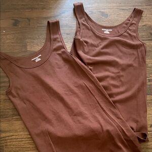 Amazon Essentials Women's Ribbed Tank Tops — Chocolate Brown Set